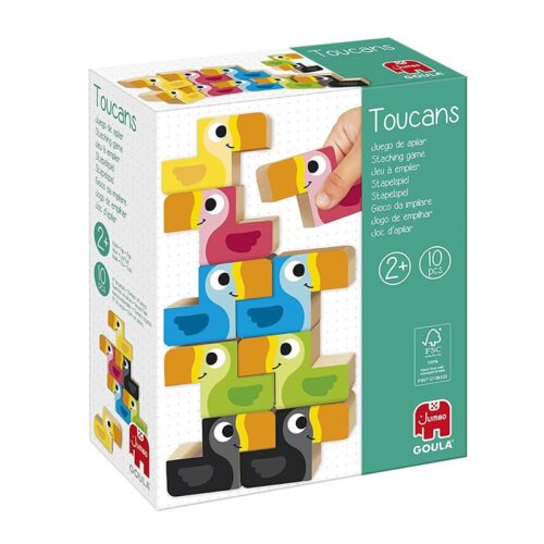 Juego Toucans apilable juguete de madera con 10 piezas de Goula