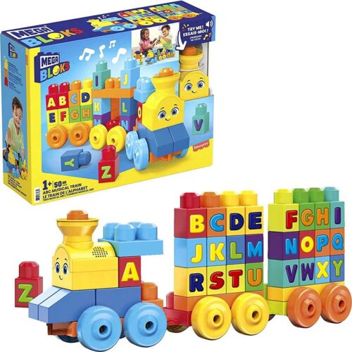 Tren musical con sonidos y bloques para aprender letras de Mega Blocks