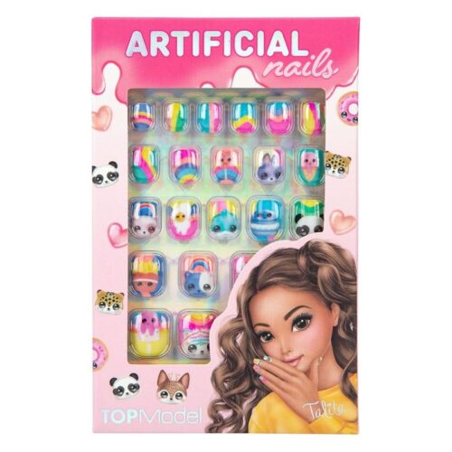 Kit Top Model de uñas postizas adhesivas planas con dibujos 12326