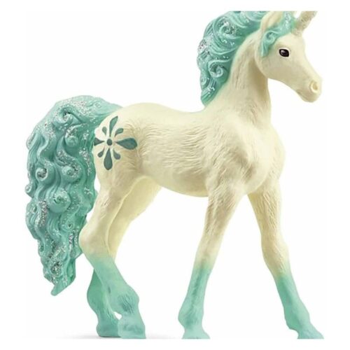 Figura unicornio verde con tatuaje de cristal purpurina Schleich 70765