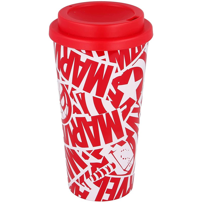 Vaso de café para llevar de Marvel con cierre antigoteo libre de BPA