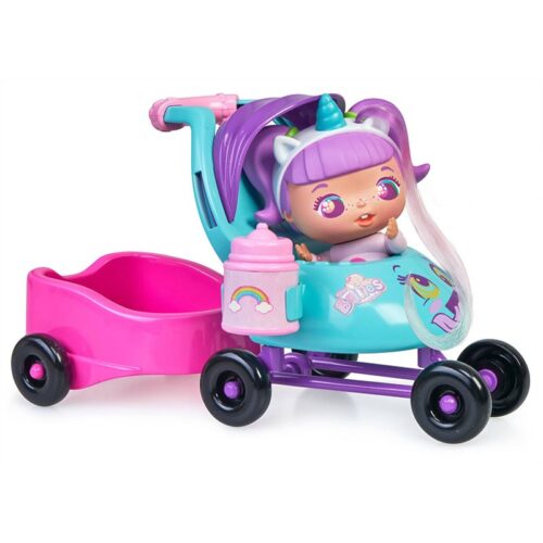 Vehículo de Mini Rosie Rainbow con carrito para 3 muñecas Mini Bellies