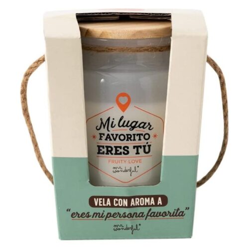 Vela Mr Wonderful con aroma a «Eres mi persona favorita» blanca