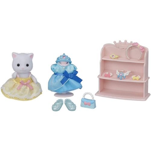 Sylvanian Families Vestidor de princesa con figura y vestido azul 5645
