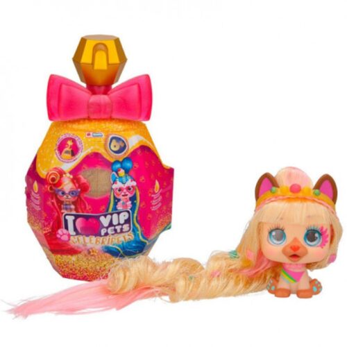 Estuche con perrita de larga melena sorpresa de VIP Pets Celebripets