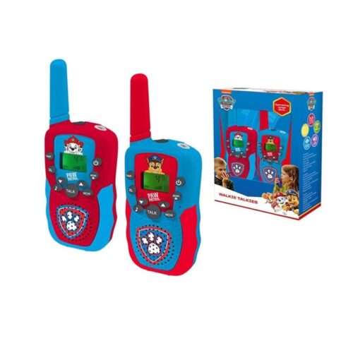 Walkie Talkie Pro La Patrulla Canina rojo y azul con musica incluida