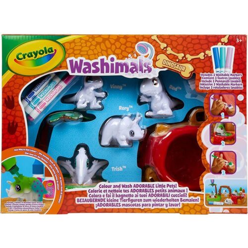 Set 4 dinosaurios de Washimals para personalizar y pintar de Crayola