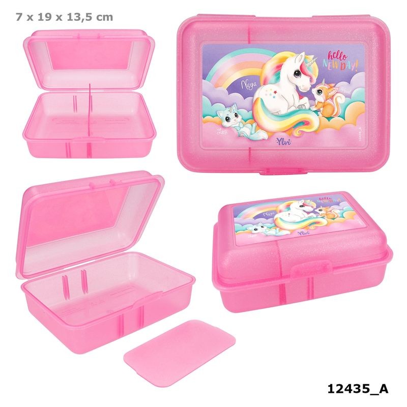 Tupper con separador y estampado de unicornio Ylvi color fucsia 12435