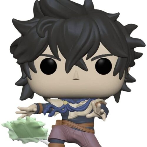 Funko Pop Anime Yuno de serie Black Clover usando su grimorio magico