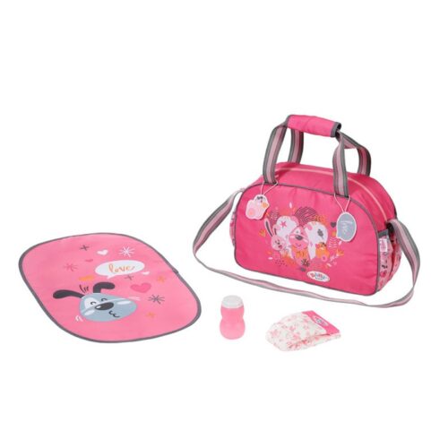 Bolso cambiador Baby Born color rosa con crema y pañal para muñecas