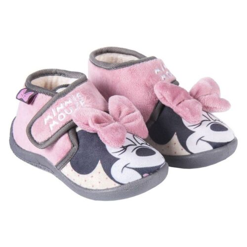 Zapatillas para bebé de Minnie Mouse color rosa con velcro talla 26