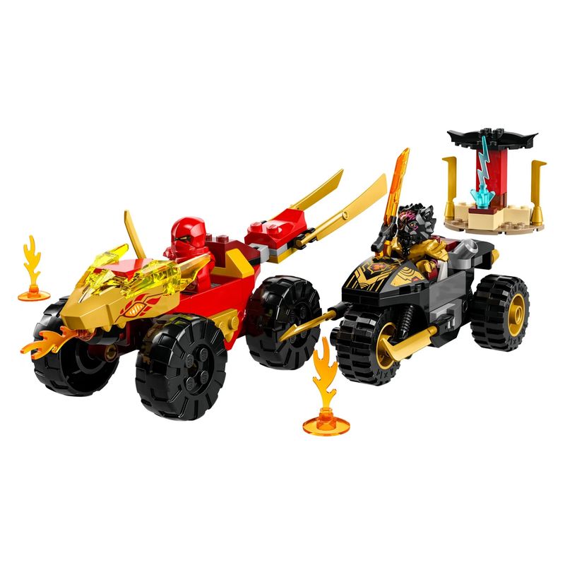 Lego Ninjago Batalla de coches y motos ninjas de Kais y Ras 71789 - Imagen 2