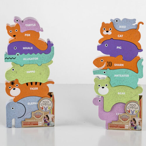 Puzzle de animales apilable con 7 piezas de madera modelos surtidos