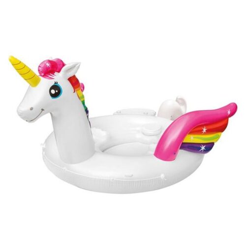 Unicornio hinchable gigante con nevera y portabebidas de Intex