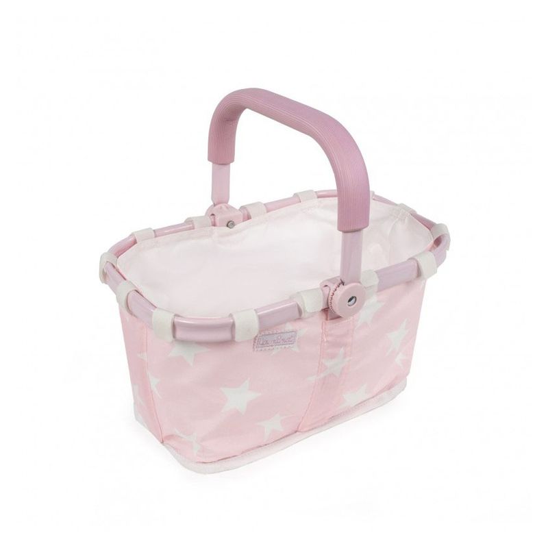 Cesta compra Carlota La Nina de color rosa con estampado de estrellas