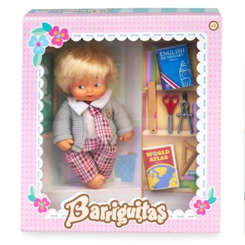 Barriguita niño preparado para la vuelta al cole con accesorios