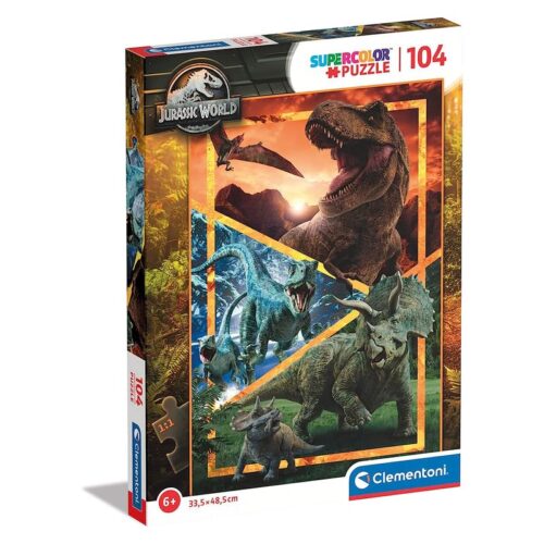 Puzzle 104 piezas con 3 imagenes de dinosaurios Jurassic World 27181