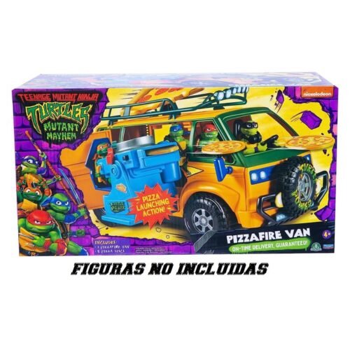 Furgoneta lanza pizza tortugas ninjas con lanzador de discos TU804000