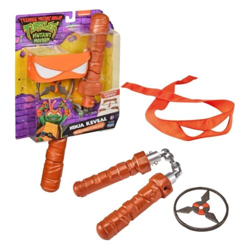 Ninja reveal nunchakus Michelangelo tortugas ninjas con antifaz naranja