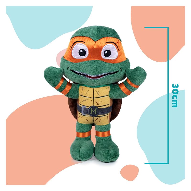 Peluche de Michelangelo tortugas ninjas de 30 cm de alto y textura suave - Imagen 2