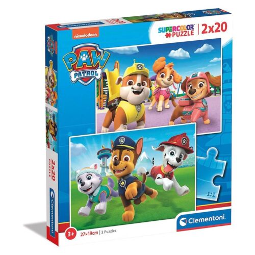Puzzle infantil 2 x 20 piezas de patrulla canina de Clementoni 24800
