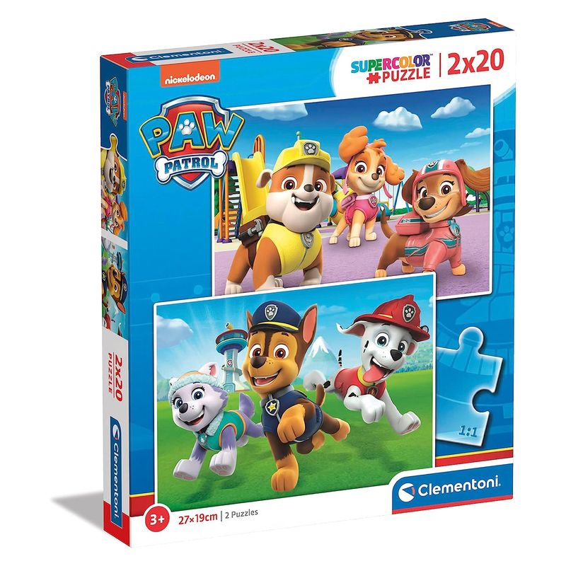 Puzzle infantil 2 x 20 piezas de patrulla canina de Clementoni 24800