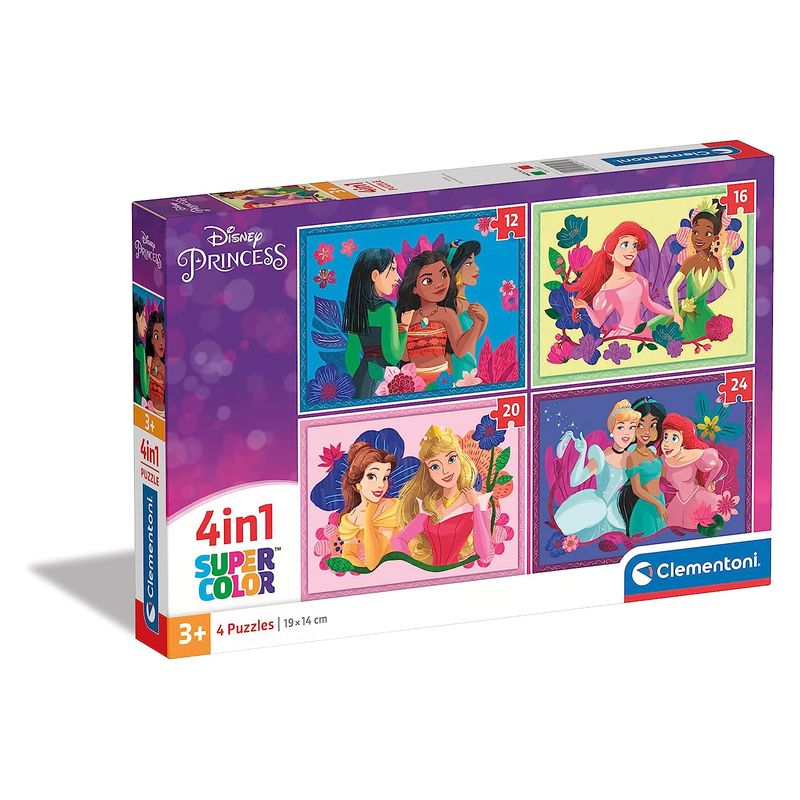 Puzzle infantil progresivo 4 en 1 imagenes de las princesas disney 21517