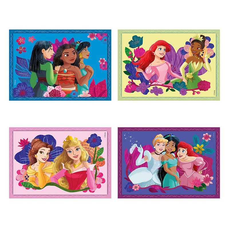 Puzzle infantil progresivo 4 en 1 imagenes de las princesas disney 21517 - Imagen 2