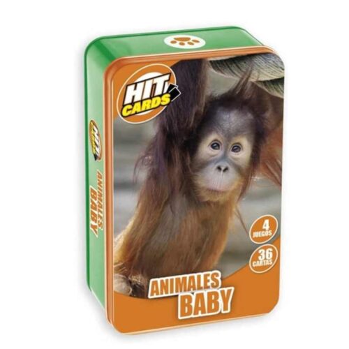 Caja Hit Cards de Animales Baby con 4 juegos y 36 cartas