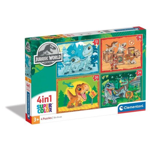 Puzzle infantil 4 en 1 Jurassic World de 24 piezas Clementoni 21521