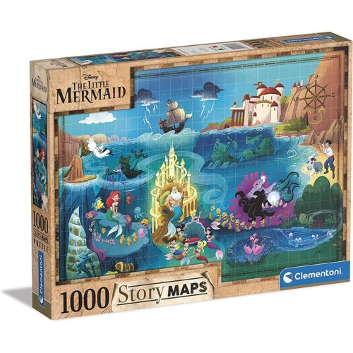 Puzzle 1000 piezas de Disney La Sirenita de la colección Story Maps