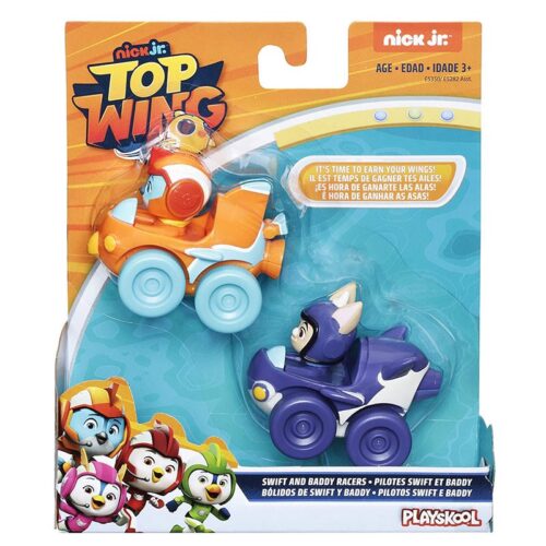 Top Wings set con los coches de carrera de Swift y Baddy