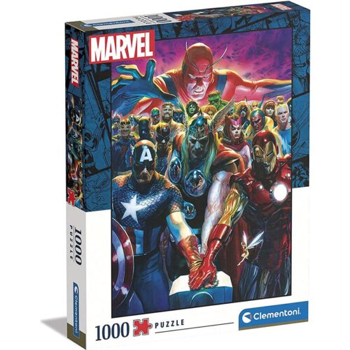 Puzzle 1000 piezas vertical de los Vengadores de Marvel de Clementoni