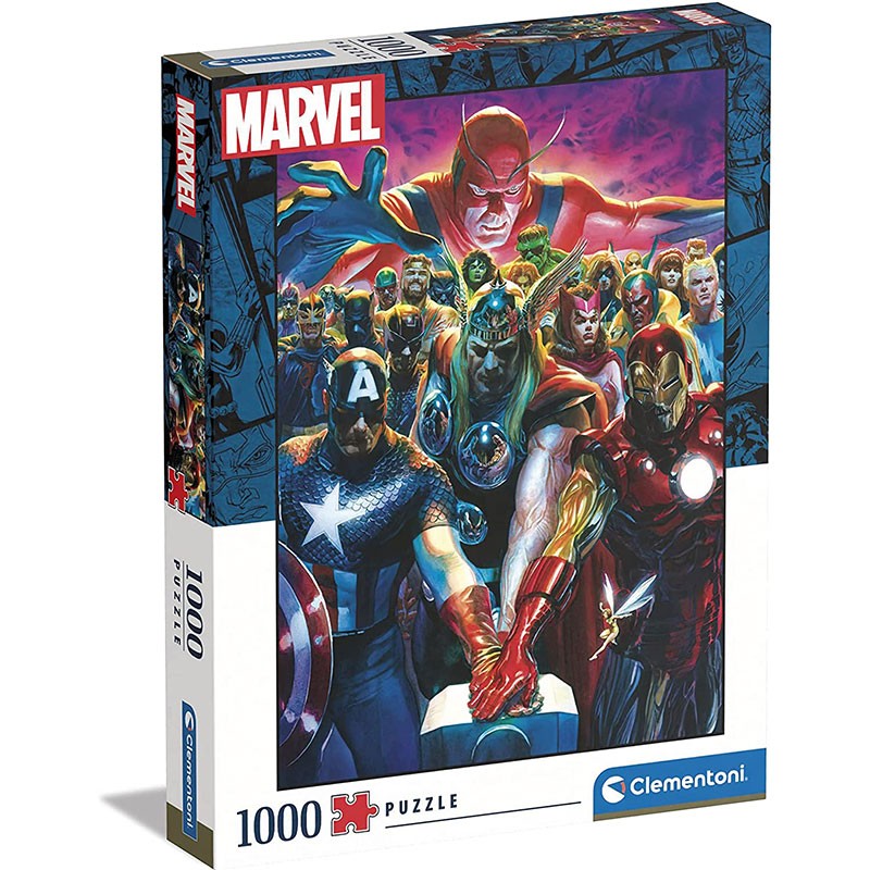 Puzzle 1000 piezas vertical de los Vengadores de Marvel de Clementoni
