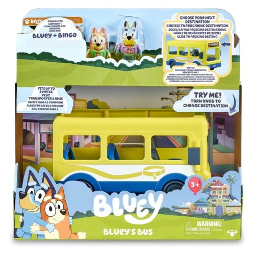 Autobús escolar Bluey con figuras de Bluey y Bingo BLY39010 – A partir de 3 años