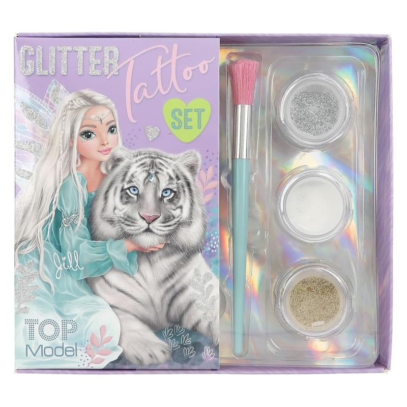 Set de tatuajes de purpurina Fantasy tiger de Top Model 12518 - A partir de 8 años