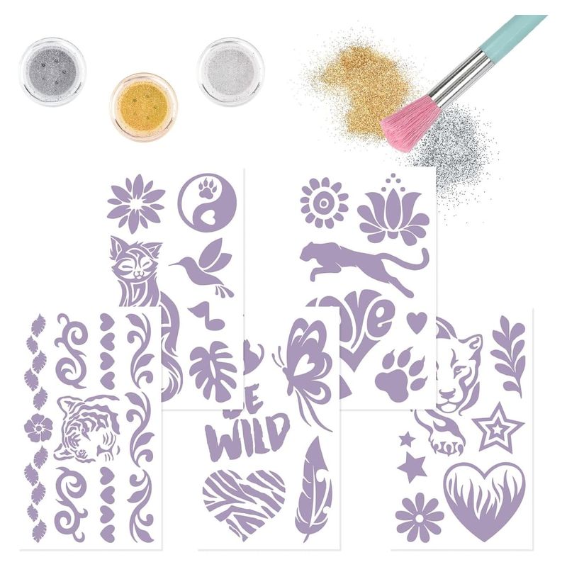 Set de tatuajes de purpurina Fantasy tiger de Top Model 12518 - A partir de 8 años - Imagen 2