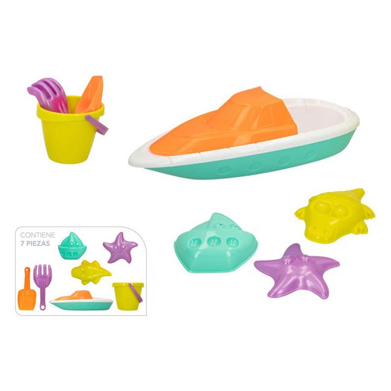 Conjunto de playa barco con palas y moldes para juga en la arena 24938 - Imagen 2