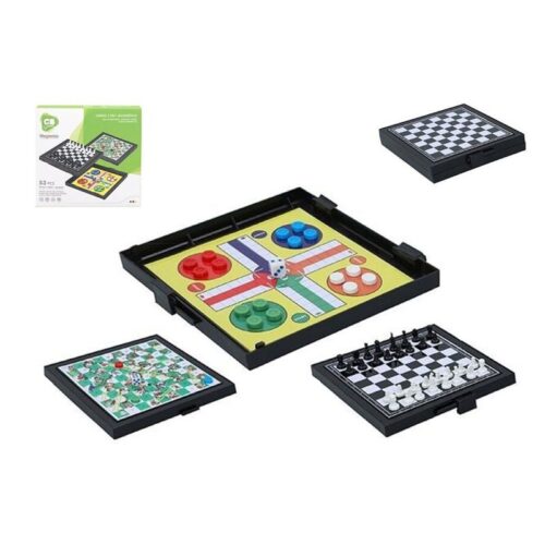 Set de juegos de viaje clásicos 3 en 1 para jugar con la familia 24995