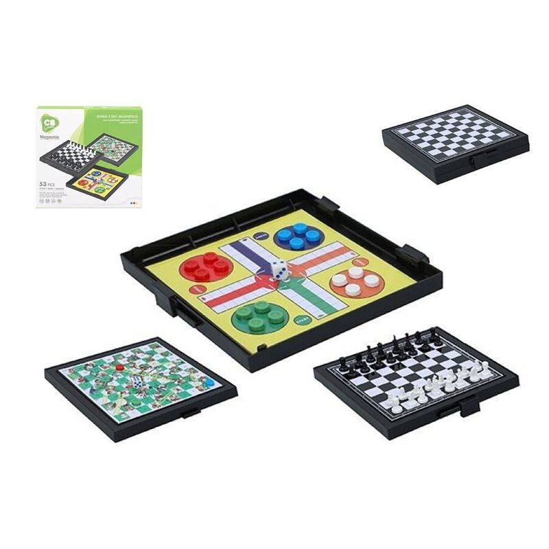 Set de juegos de viaje clásicos 3 en 1 para jugar con la familia 24995