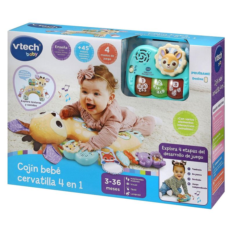 Cojín almohada interactiva para bebés cervatilla 4 en 1 VTech 80560522 - A partir de 3 meses - Imagen 2