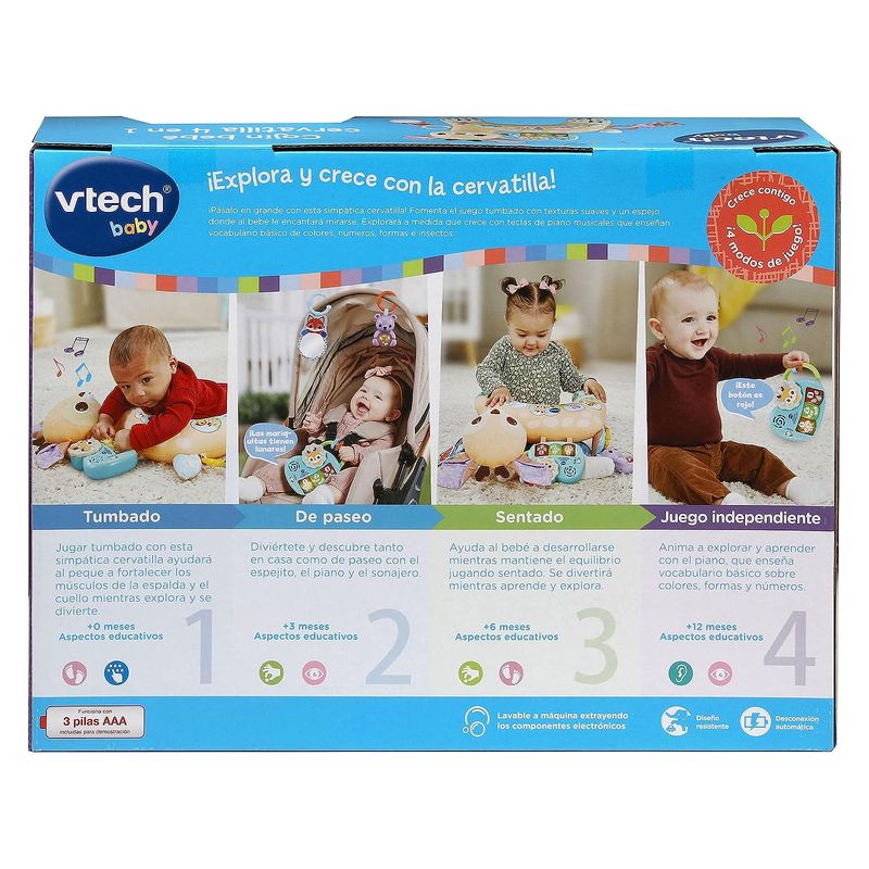 Cojín almohada interactiva para bebés cervatilla 4 en 1 VTech 80560522 - A partir de 3 meses - Imagen 3