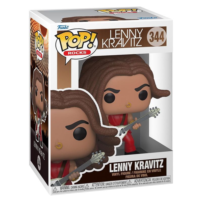 Funko POP Rocks 344 Lenny Kravitz con traje rojo y guitarra gris - A partir de 6 años - Imagen 2