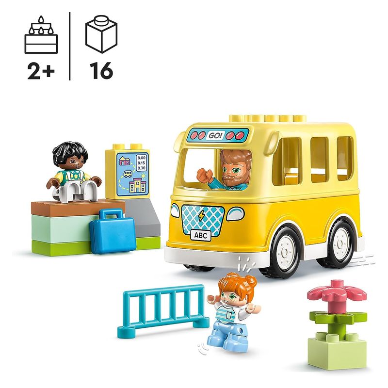 LEGO 10988 Duplo paseo en autobús con vehículo y figuras - A partir de 2 años - Imagen 2