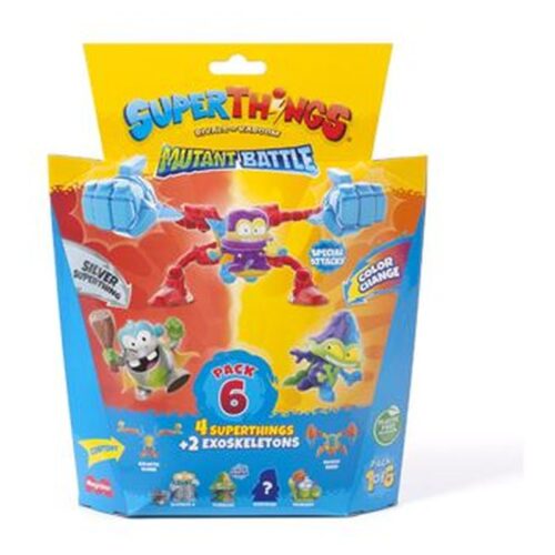 Superthings blister Serie 12 Mutant Battle pack de 6 modelo 1/6 azul – A partir de 3 años