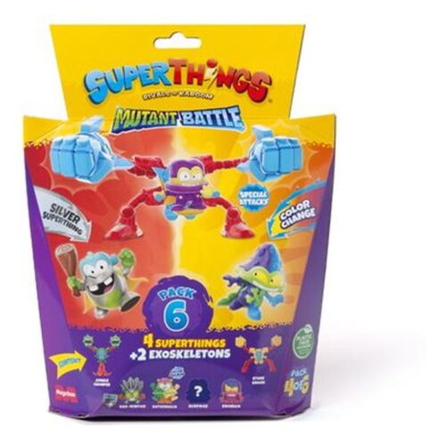 Superthings blister Serie 12 Mutant Battle pack de 6 modelo 4/6 morado – A partir de 3 años