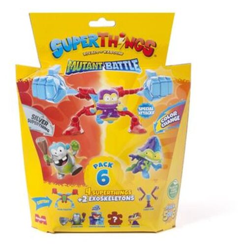 Superthings blister Serie 12 Mutant Battle pack de 6 modelo 5/6 amarillo – A partir de 3 años