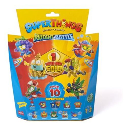 Superthings Serie 12 Mutant Battle Pack de 10 superthings 1/2 azul – A partir de 3 años