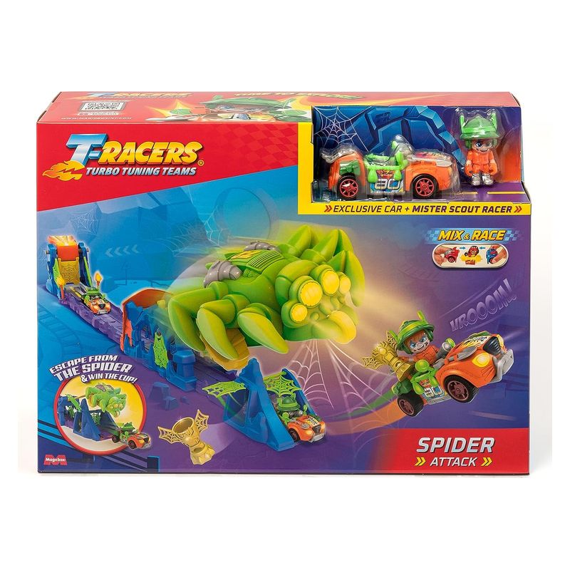 Pista de carreras T-Racers Spider Attack con piloto y vehículo exclusivo - A partir de 3 años - Imagen 2