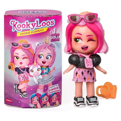 Muñeca sorpresa Kookyloos Glitter Glam con accesorios y mascota – A partir de 3 años